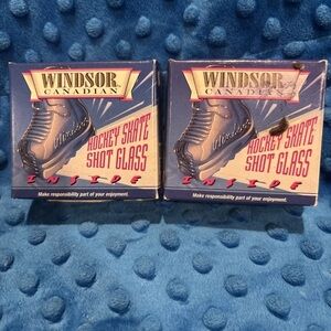 Set Of Two Vintage 1996 Windsor Canadian Ice Hockey Skate Shot Glasses In Box